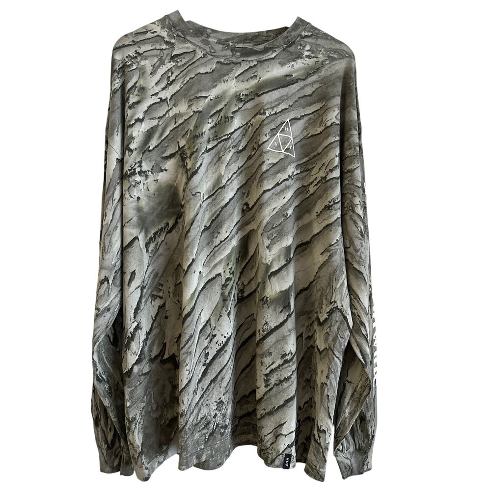 HUF Soho Marble Wash Long Sleeve Tee –‎ Hand-Dyed One-of-a-Kind NWT XL